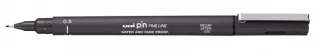 Uni-ball Pin 05-200 Rotulador Calibrado - Punta Poliacetal - Ancho de Trazo 0.5mm - Tinta Pigmentada Resistente al Agua y Luz - Color Gris Oscuro · Pack de 12 uds.