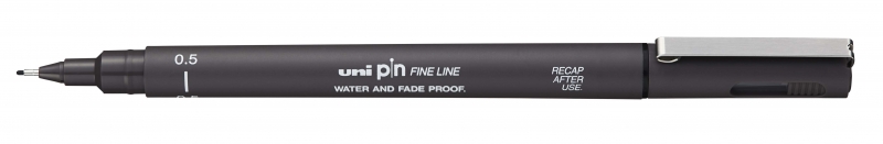 Uni-ball Pin 05-200 Rotulador Calibrado - Punta Poliacetal - Ancho de Trazo 0.5mm - Tinta Pigmentada Resistente al Agua y Luz - Color Gris Oscuro · Pack de 12 uds.
