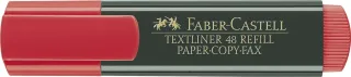 Faber-Castell Rotulador Marcador Fluorescente Textliner 48 - Punta Biselada - Trazo entre 1.2mm y 5mm - Tinta con Base de Agua - Color Rojo · Pack de 10 uds.