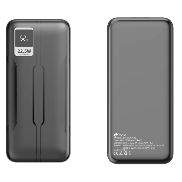 Leotec Powerbank 20.000 mAh PD 22.5W - Color Negro