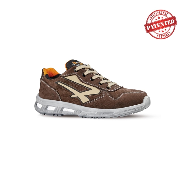 Upower Spyke S ESD Calzado de Seguridad Bajos - Talla 38 - Cuero Nubuck Resistente, Puntera de Aluminio, Hidrofugos, Antiarrugas, Antideslizantes, Suela de Poliuretano, Proteccion S3S CI FO SR - Color Marron