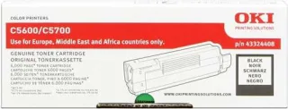 OKI C5600/C5700 Negro Cartucho de Toner Original - 43324408