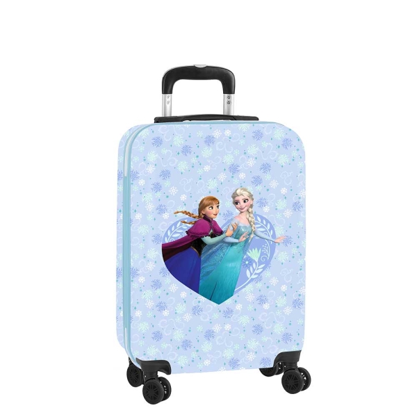 Safta Frozen Maleta Trolley de Cabina 20” - Cierre con Candado - Interior Forrado - Bolsillo de Red - Cintas con PVC - Ruedas Giratorias - Asa Extensible - 345x200x550mm - Color Azul