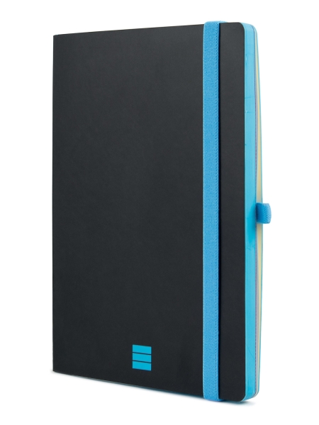 Finocam Modern Cuaderno de Tapa Ligera - 72 Hojas - Formato A5 - 148x210mm - Papel Crema de 80g/m2 - Liso - Bolsillo Interior - Cierre con Goma - Hojas Microperforadas - Color Negro