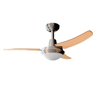 Cecotec EnergySilence Aero 480 Ventilador de Techo con 3 Aspas Reversibles y Luz - 65W - Diametro de 106cm - Mando a Distancia - Temporizador - 3 Velocidades - Aspas de Madera Clara - Acero