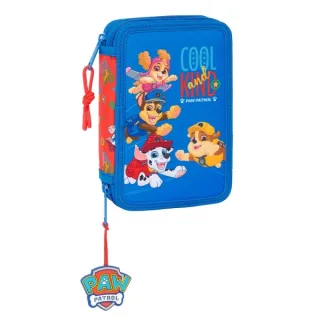 Safta Paw Patrol Cool Plumier de 2 Pisos - 29 Piezas - 1L - Goma - Lapiz - Boligrafos - Sacapuntas - 10 Colores - 14 Rotuladores - 125x40x195mm - Color Azul