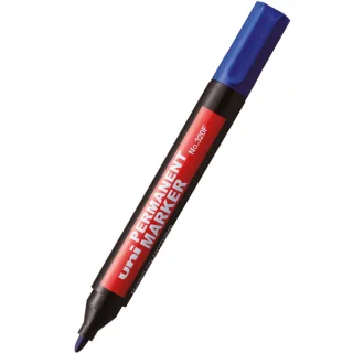 Uni-ball 320F Marcador Permanente - Punta Conica 1-3mm - Tinta Base Aceite - Resistente al Agua - Sin Xileno - Color Azul · Pack de 12 uds.