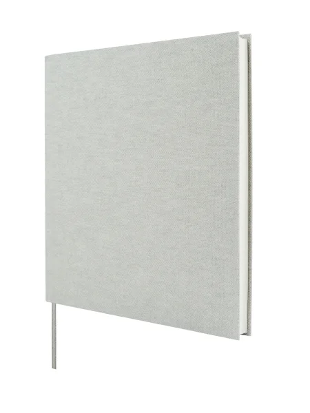 Finocam Jazz Libro de Visitas para Firmar - 80 Hojas - 250X250mm - Papel Marfil de 120g/m2 - Cubierta de Tejido de Encuadernacion - Color Gris