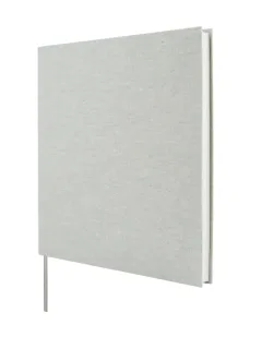 Finocam Jazz Libro de Visitas para Firmar - 80 Hojas - 250X250mm - Papel Marfil de 120g/m2 - Cubierta de Tejido de Encuadernacion - Color Gris