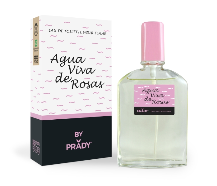 Prady Colonia de Mujer Agua Viva de Rosas - Frasco de 90 ml - Spray Pulverizador