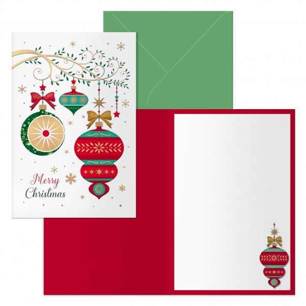 Dohe Cascabel Pack de 6 Tarjetas de Felicitacion Navideña con Sobre - Tamaño Cerrada 11.5x17cm, Abierta 23x17cm - Papel Offset - Impresas a todo Color
