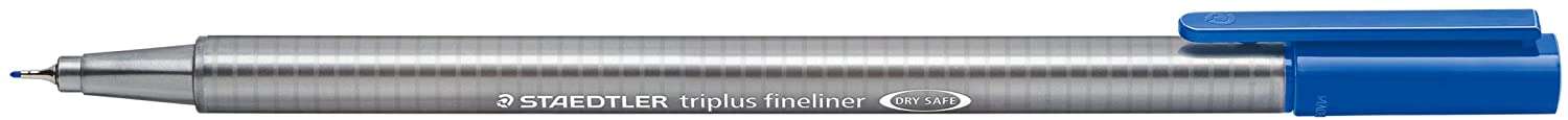 Staedtler Triplus Fineliner 334 Rotulador de Punta Fina - Trazo de 0.3mm - Tinta Base de Agua - Color Azul Pastel · Pack de 10 uds.