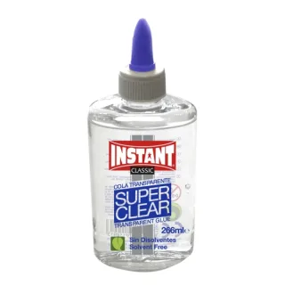 Instant Classic Super Clear Cola Transparente 266ml - Apto para Uso Infantil y/o Domestico - Sin Disolventes - Transparente