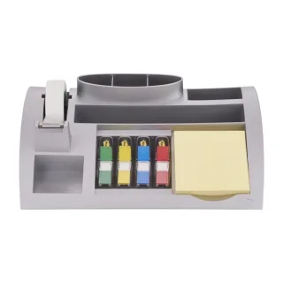 Post-It Index Organizador de Sobremesa - Incluye Bloc de Notas, Marcadores y Cinta Adhesiva - Forma - Color Gris