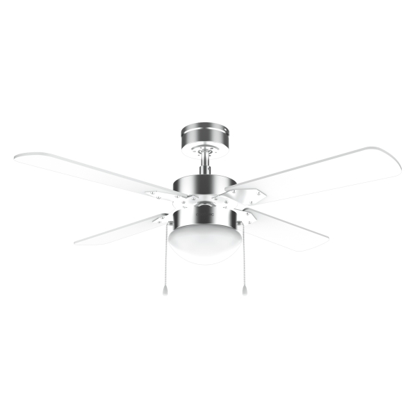Cecotec EnergySilence Aero 450 IronWhite Ventilador de Techo con 4 Aspas y Luz Integrada - Potencia de 50W - Diametro de 42" - 3 Velocidades - Modo Invierno/Verano - Control por Cadena - Color Blanco