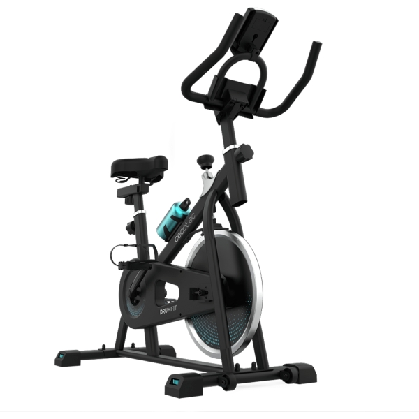 Cecotec Drumfit Indoor 6000 Forcis Bicileta Estatica - Pantalla LCD - Volante de 6kg - Resistencia Ajustable - Soporte para Dispositivos - Botella y Portabotellas - Pedales con Calapies - Co