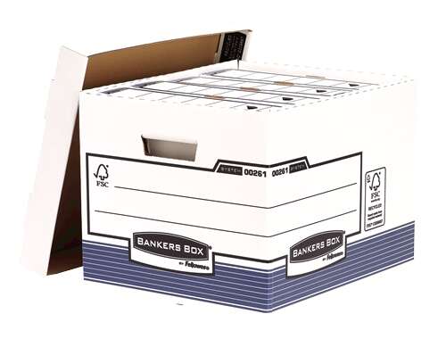 Fellowes Bankers Box Contenedor de Archivos - Montaje Automatico Fastfold - Carton Reciclado Certificacion FSC · Pack de 10 uds.