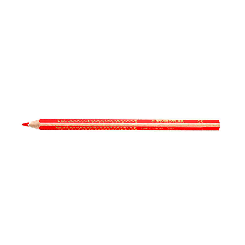 Staedtler Jumbo Noris 128 Lapiz Triangular de Color - Mina de 4mm - Resistencia a la Rotura - Diseño Ergonomico - Color Rojo · Pack de 12 uds.