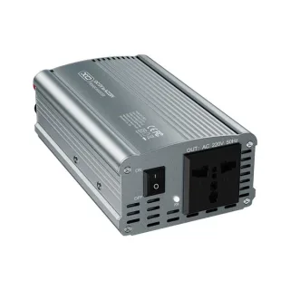 XO CZ021 Inversor de Corriente - Potencia 500W - 12V a 220V - Frecuencia 50Hz - Eficiencia 80% - Carcasa de Aluminio - Protecciones Integradas - Indicador Luminoso - 210x100x60mm - Color Gri
