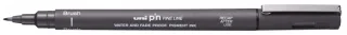 Uni-ball PINBR-200(S) Rotulador Calibrado - Punta Poliacetal Brush - Tinta Pigmentada Resistente al Agua y Luz - Color Gris Claro · Pack de 12 uds.