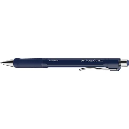 Faber-Castell Beyond Ball Boligrafo Retractil - Punta 1mm - Trazo de 0.5mm - Grip de Agarre - Tinta Azul - Color del Cuerpo Azul · Pack de 10 uds.
