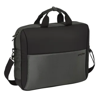 Safta Business Maletin para Portatil hasta 15.6" - Conector USB - Bolsillo Trasero Oculto - Bandolera Ajustable - Asas Forradas - Cinta para Maletas - 410x90x330mm - Color Gris Oscuro