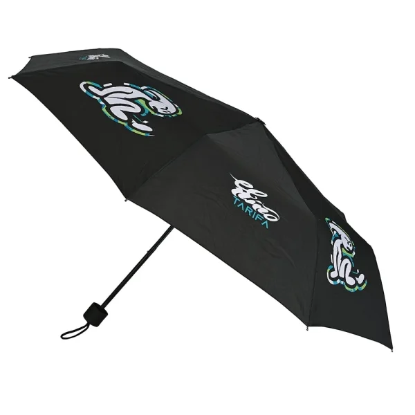 Safta el Niño Green Bali Paraguas Manual de 98cm - 8 Paneles - Asa y Punta de PVC - Poliester - Nervios de Acero de 8mm - Cordon - Color Negro