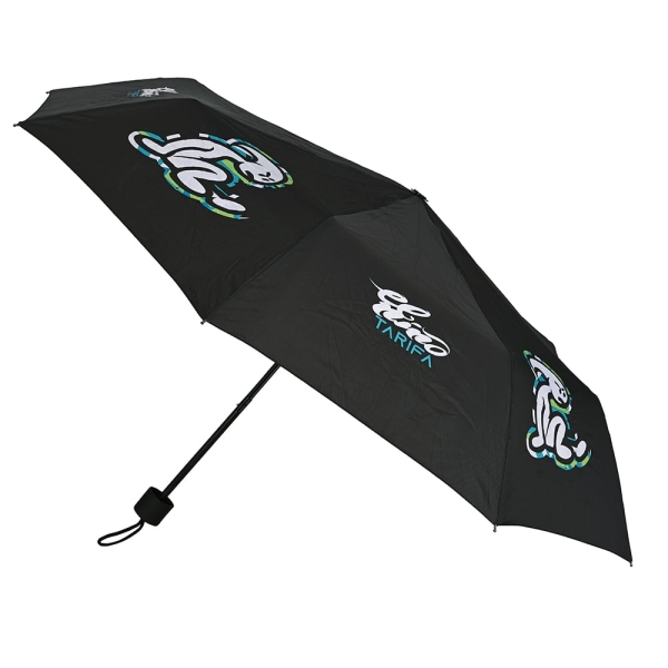 Safta el Niño Green Bali Paraguas Manual de 98cm - 8 Paneles - Asa y Punta de PVC - Poliester - Nervios de Acero de 8mm - Cordon - Color Negro