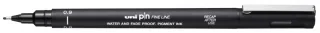 Uni-ball PIN09-200(S) Rotulador Calibrado - Punta Poliacetal 0.9mm - Tinta Pigmentada Resistente al Agua y Luz - Color Negro · Pack de 12 uds.
