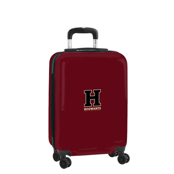 Safta Harry Potter Hogwarts Maleta Trolley de Cabina 20” - Cierre con Candado - Bolsillo de Red - Cintas Elasticas - Ruedas Giratorias - 40.10L - 345x200x550mm - Color Rojo Oscuro