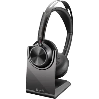 HP Poly Voyager Focus 2 MS Auriculares con Microfono Bluetooth 5.1 - Cancelacion de Ruido - Almohadillas Acolchadas - Autonomia hasta 40h - Control en Auricular - Color Negro