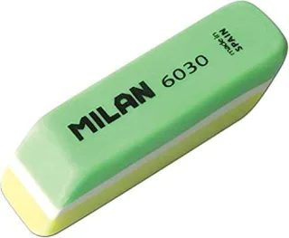 Milan Nata 6030 Goma de Borrar Biselada Bicolor - Plastico - No Daña el Papel - Colores Surtidos · Pack de 30 uds.