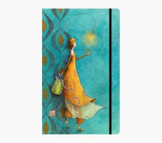 Pictura Gaëlle Boissonnard Cuaderno de Tapa Dura - 13x21cm - Cierre con Cinta Elastica - Cinta de Raso para Marcar La Pagina - 192 Paginas con Lineas