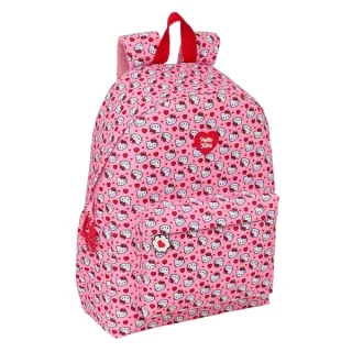 Safta Hello Kitty Mochila para Portatil hasta 14.1" - Interior Acolchado - Bolsillo Frontal - Portabotellas - Tirador Doble - Hombreras Ergonomicas - Asa Superior - 310x130x430mm - Color Ros