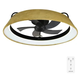 Cecotec EnergySilence LampAero 600 Green Design Ventilador de Techo con 5 Aspas y Luz - 20W - Tulipa de Terciopelo - LED con 3 Tonos - Temporizador - 6 Velocidades - Modo Invierno - Color Ma