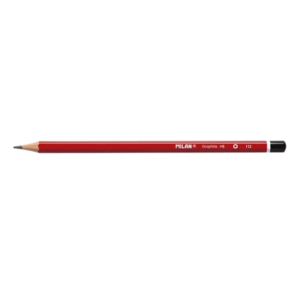 Milan Lapices de Grafito HB - Hexagonales - Color Rojo · Pack de 12 uds.