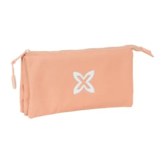Safta Munich Basicos Peach Portatodo - 3 Compartimentos con Cremalleras - Bolsillo Interior - 0.6L - 220x30x120mm - Color Naranja