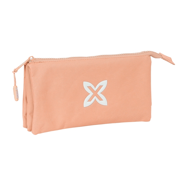 Safta Munich Basicos Peach Portatodo - 3 Compartimentos con Cremalleras - Bolsillo Interior - 0.6L - 220x30x120mm - Color Naranja