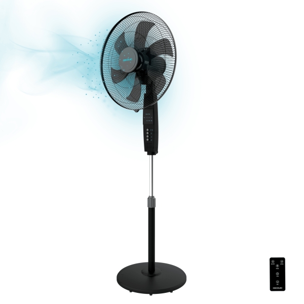 Cecotec EnergySilence 610 Max Flow Control Ventilador de Pie con 6 Aspas - 70W - Diametro de 45cm - Mando a Distancia - Temporizador 7.5h - 3 Velocidades - Oscilacion 75º - 50x43x152cm - Col