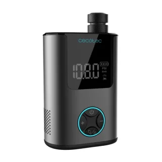 Cecotec Mini Air Max Inflador de Ruedas - Potencia hasta 150psi - Doble Bateria de 600mAh - 4 Boquillas Adaptables - Pantalla LCD con Control - Carga USB-C Rapida - Incluye Accesorios - Colo