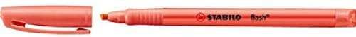 Stabilo Flash Marcador Fluorescente - Tamaño Bolsillo - Trazo de 1 y 3.5mm - Tinta con Base de Agua - Color Rojo · Pack de 10 uds.