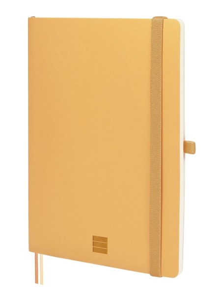 Finocam Nexo Cuaderno de Tapa Blanda - 72 Hojas - Formato A5 - 148x210mm - Papel Crema de 80g/m2 - Liso - Bolsillo Interior - Cierre con Goma - Hojas Microperforadas - Color Camel