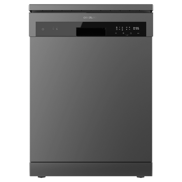 Cecotec Bolero Aguazero 6110 Dark Lavavajillas de 60cm - 13 Cubiertos - Temperatura Regulable - Seguro Infantil - 6 Programas - Inicio Programable - Funcion Media Carga - Color Gris Oscuro