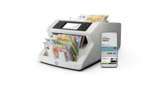 Safescan 2485-SC Contadora de Billetes - Puede Contar Billetes de Euro Mezclados - Capacidad hasta 300 Billetes - Incluye App Safescan - Deteccion de Billetes Falsos