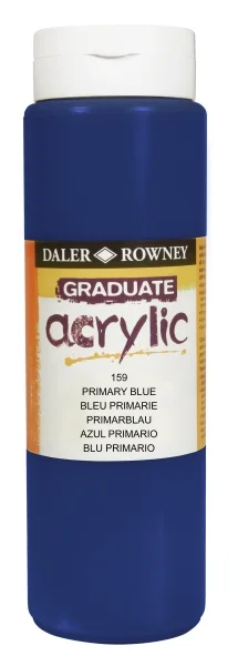 Daler Rowney Graduate Pintura Acrilica - Botella de Plastico - 500ml - Color Azul Primario