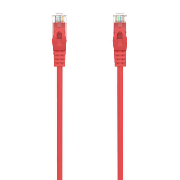 Aisens Cable de Red Latiguillo RJ45 LSZH Cat.6A 500 MHZ UTP AWG24 - 0.25m - Libre de Halogenos - 10 Gigabit/s - Color Rojo
