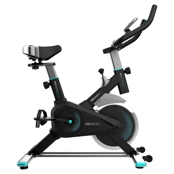 Cecotec Drumfit Indoor 6000 Compact Bicileta Estatica - Pantalla LCD - Volante de 6kg - Compacta - Sillin y Manillar Ajustables - Resistencia Ajustable - Kit de Montaje y Pilas - Color Negro