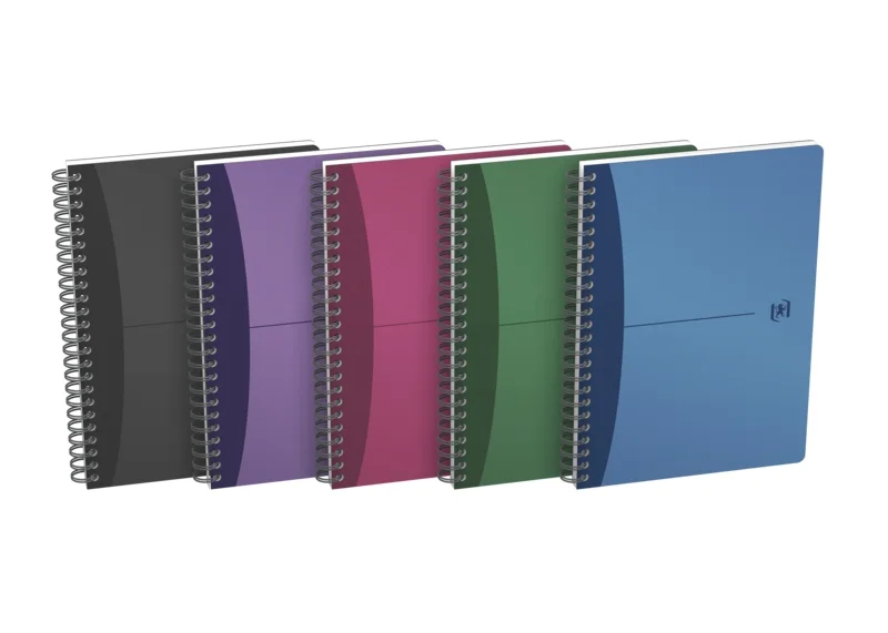Oxford Office Urban Mix Cuaderno Espiral A5 Cuadricula 5x5mm 90 Hojas - Tapa de Plastico - Colores Surtidos · Pack de 5 uds.