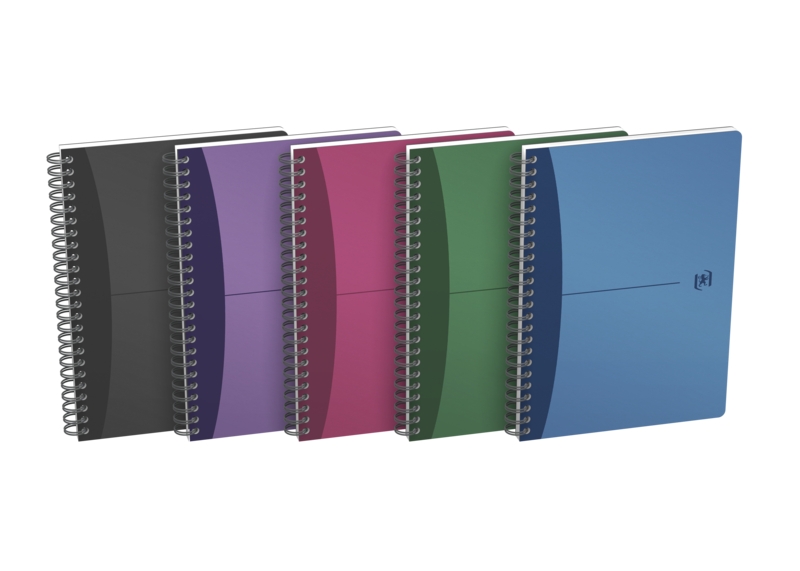 Oxford Office Urban Mix Cuaderno Espiral A5 Cuadricula 5x5mm 90 Hojas - Tapa de Plastico - Colores Surtidos · Pack de 5 uds.