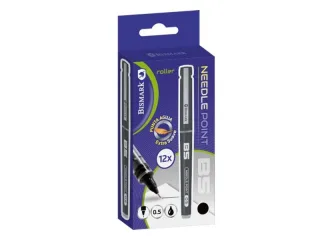 Bismark Boligrafo Tinta Liquida Punta Aguja - Escritura Suave - Alta Precision - Color Negro · Pack de 12 uds.